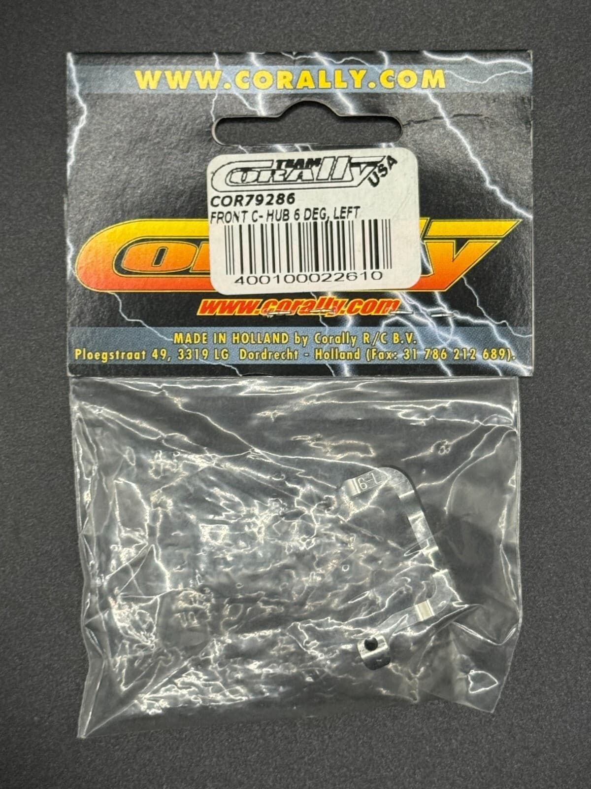 Team Corally 79286 Vintage Front C-Hub 6 Degree Left (Duraluminium) Assassin - Thumbnail 2