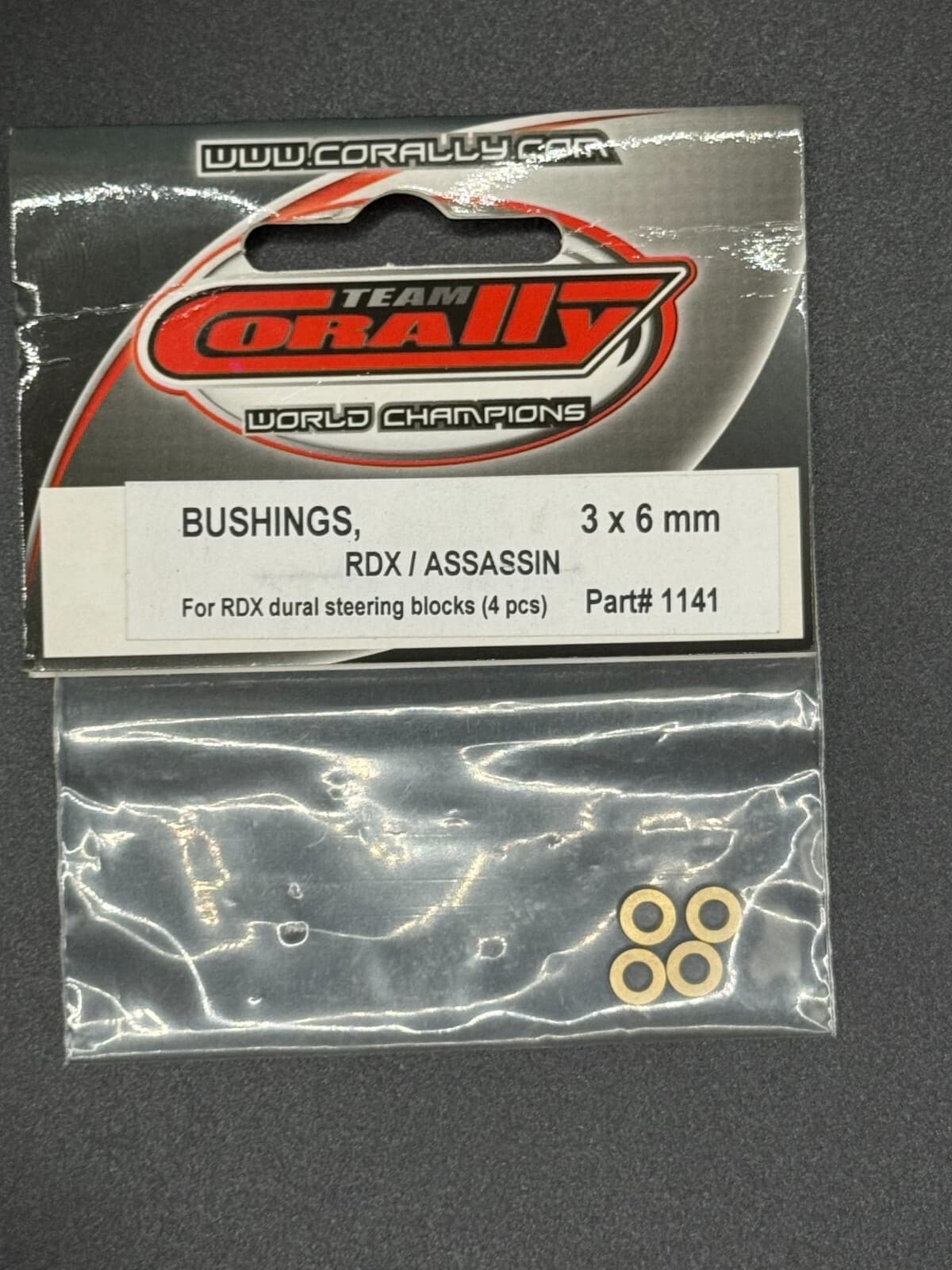 Team Corally Vintage 1141 3x6mm Bushings RDX Dural Steering Blocks (4 Pc) - Image 1