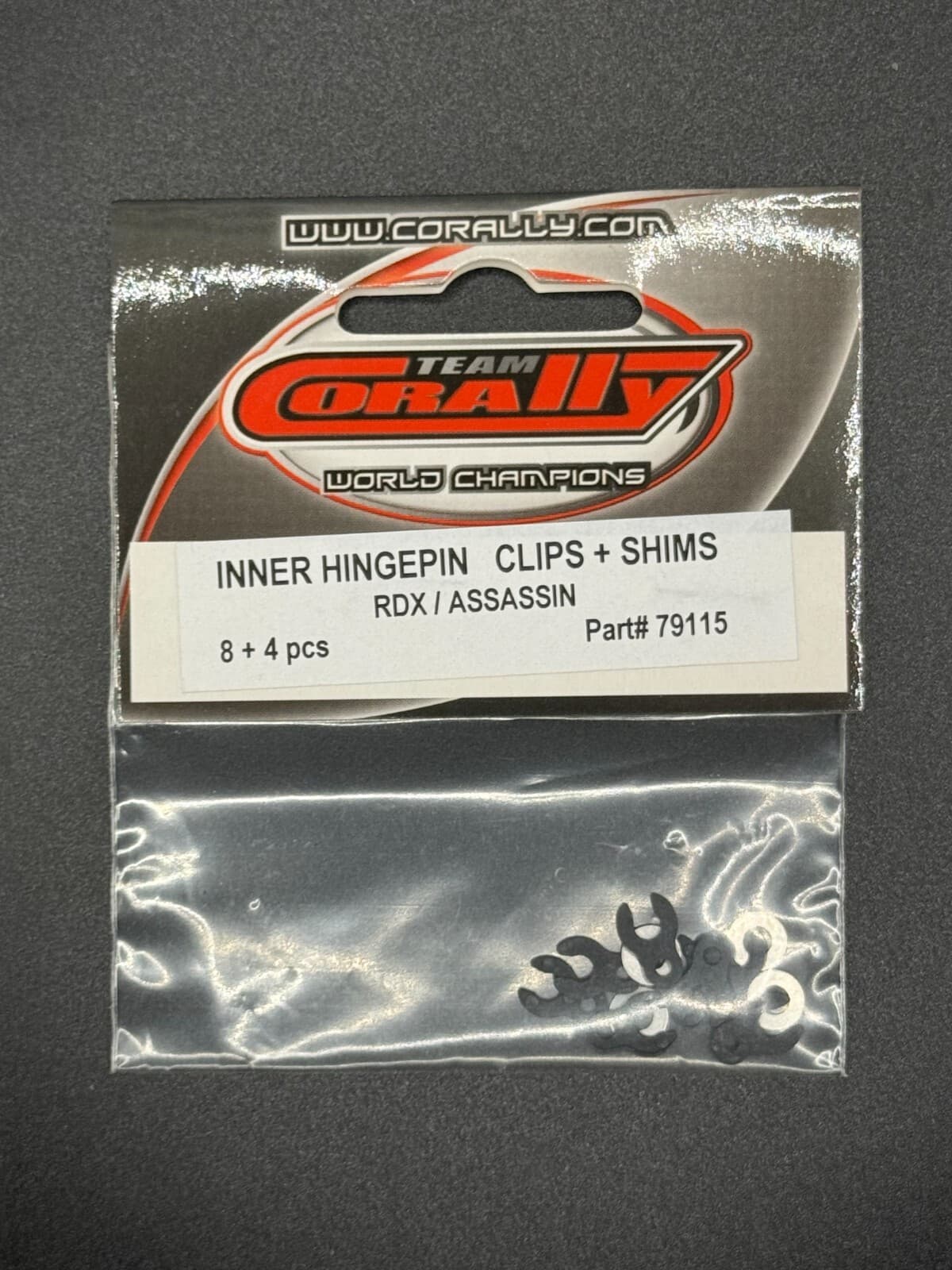 Team Corally 79115 Inner Hingepin Clips & Shims Fits RDX/Assassin - Image 1