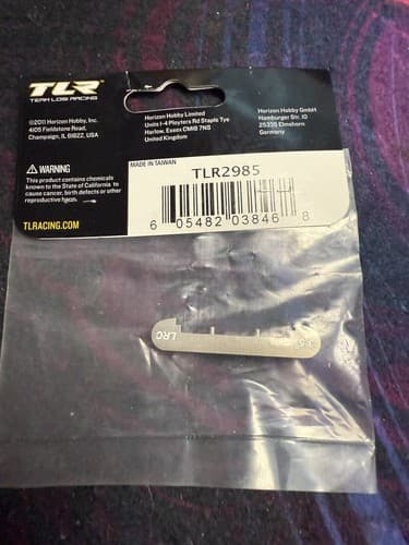 Team Losi Racing Aluminum 3.5° Low Roll Center Toe Plate - TLR 22 Buggy TLR2985 - Thumbnail 2