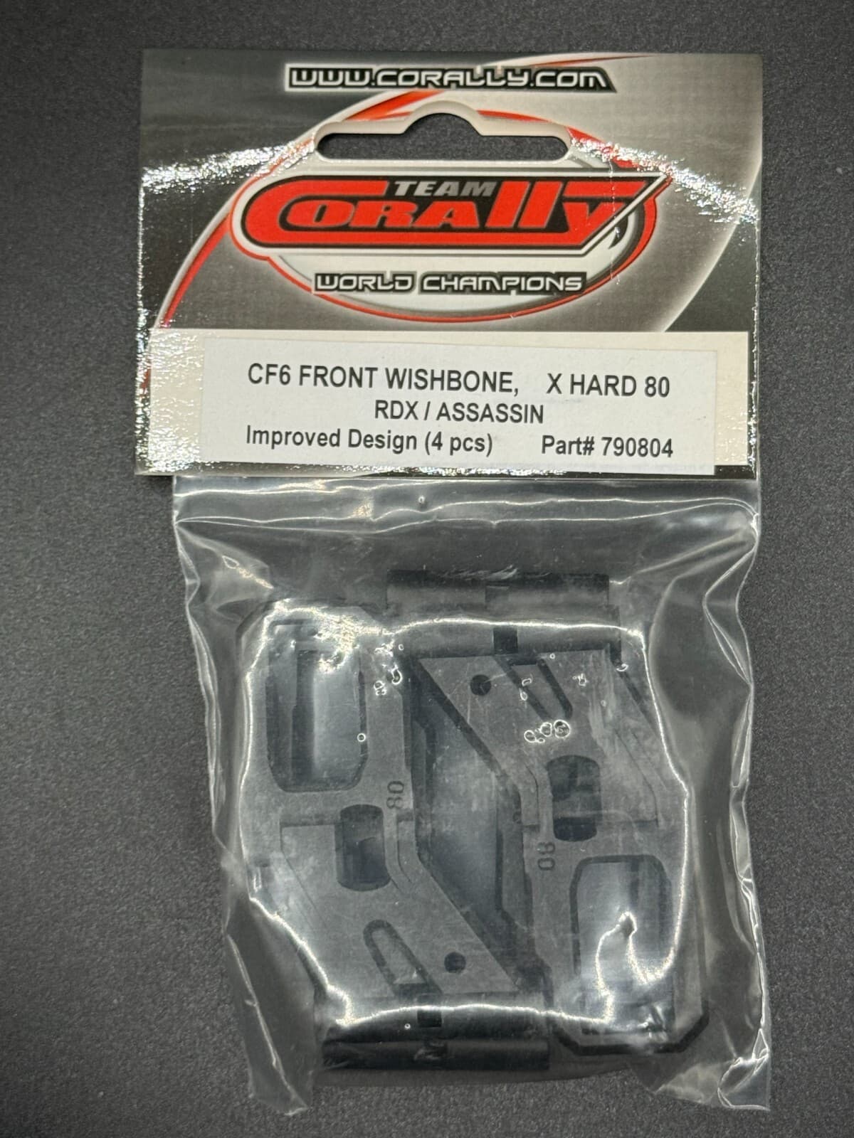 Team Corally 790804 Vintage CF6 Front Wishbones (4 Pcs) X-Hard Fits RDX/Assassin - Image 1