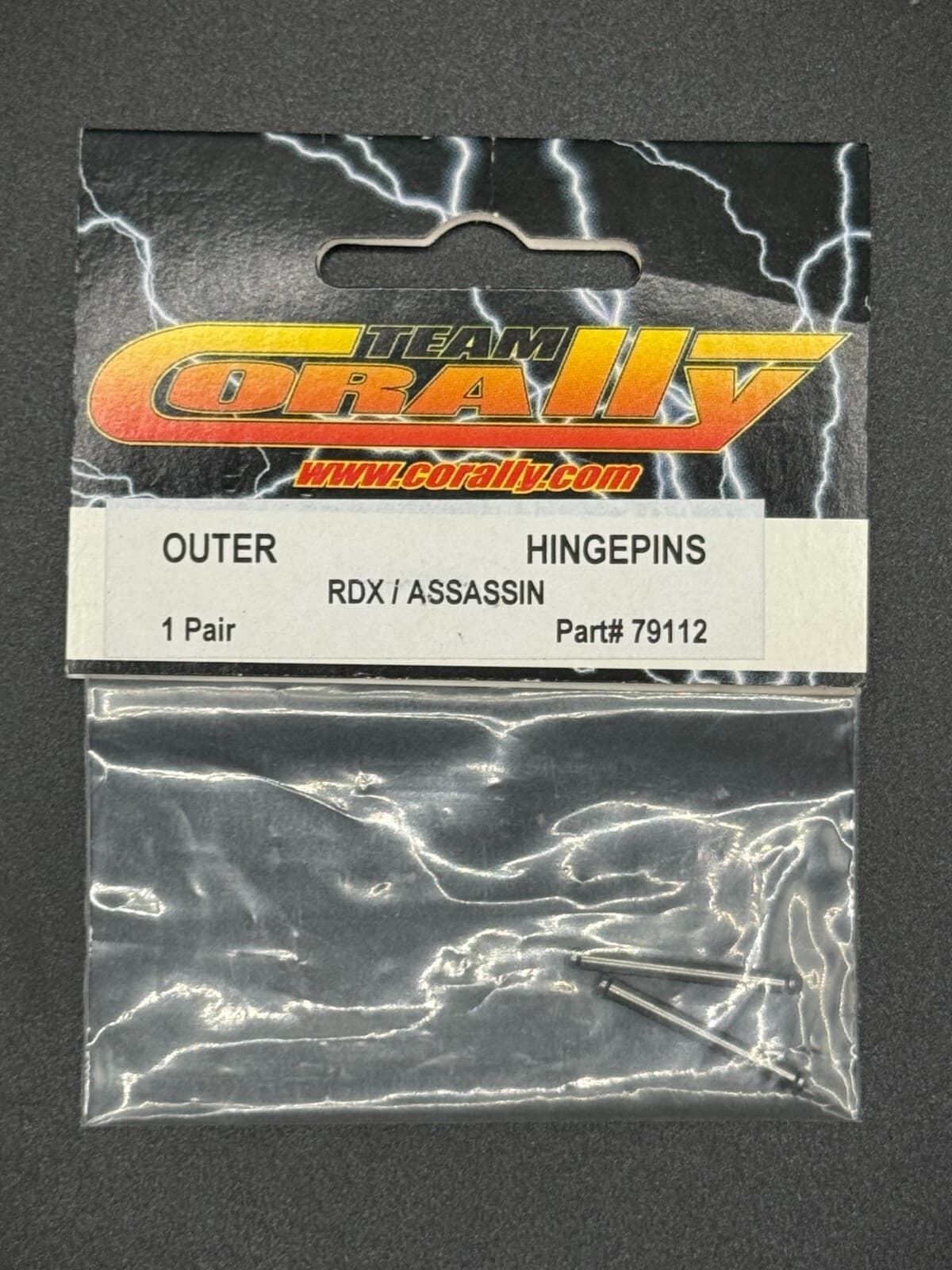 Team Corally 79112 Vintage Outer Hingepins (1 Pair) Fits RDX & Assassin - Image 1