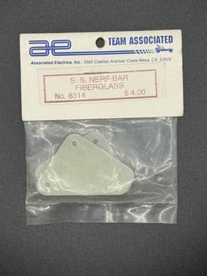 Team Associated Vintage 8314 S.S. White Fiberglass Nerf Bars (Set of 2) RC10LSS - Image 1