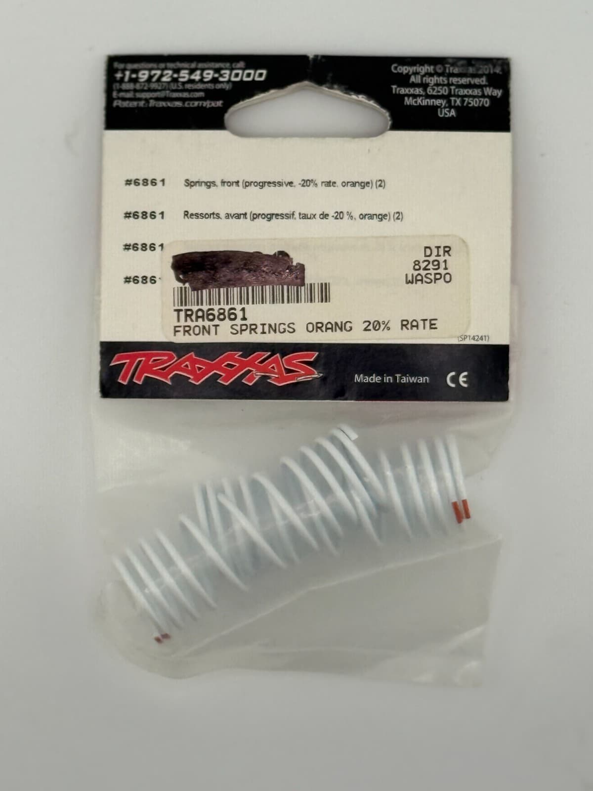 Traxxas 6861 - 2 Front Springs White Inn Color -20% Rate (Orange) - Thumbnail 2
