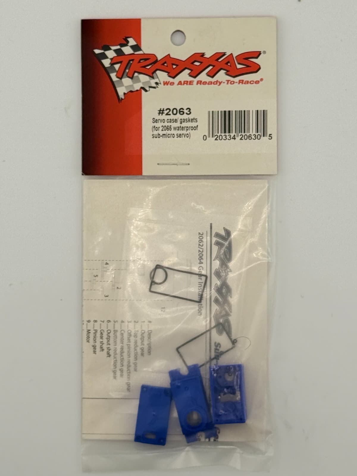 Traxxas 2063 Servo Case & Gaskets (for 2065 Waterproof Sub-Micro Servo) New - Image 1
