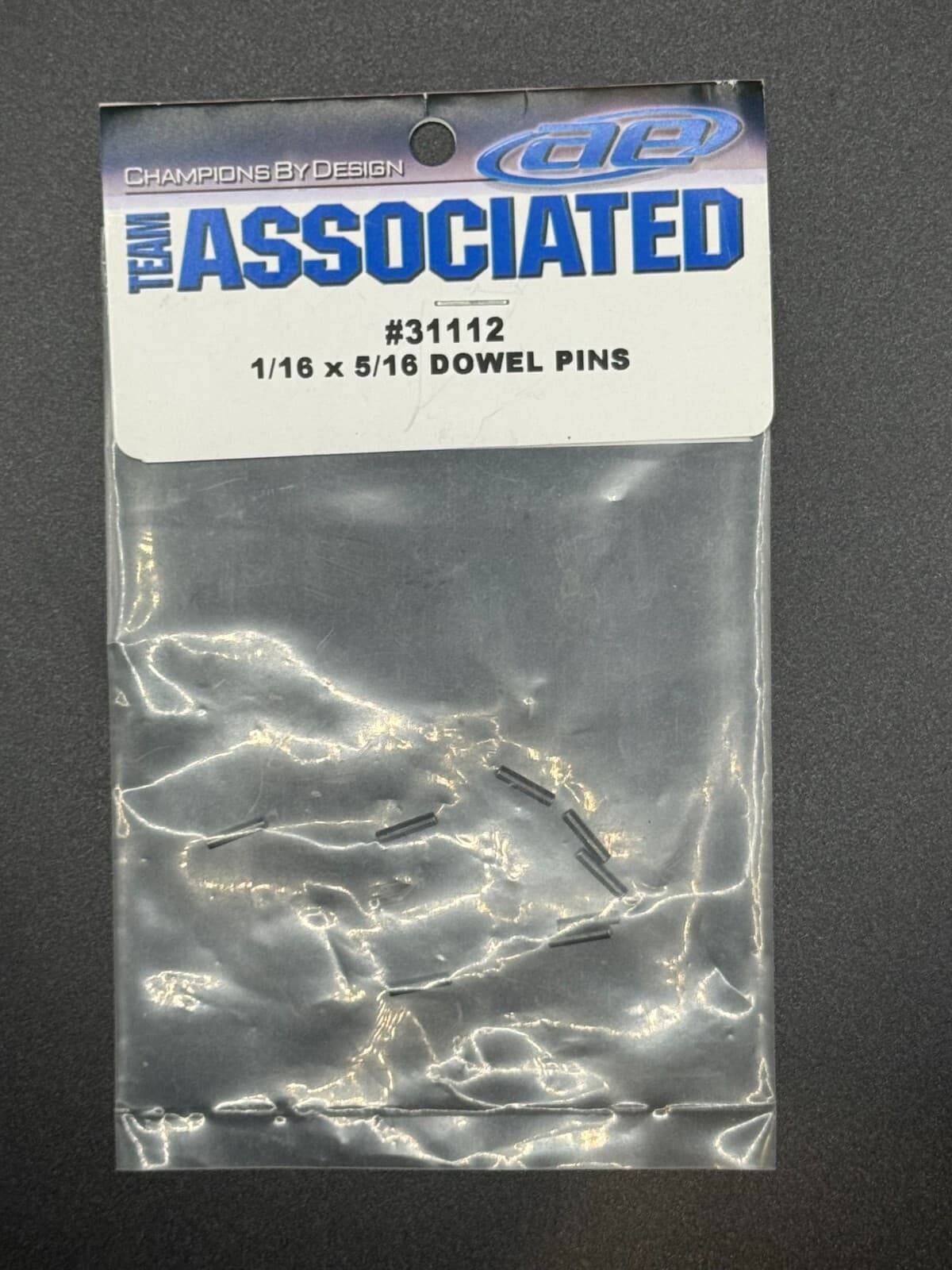 Team Associated 31112 Dowel Pins (8) 1/16" x 5/16" Steel - Image 1