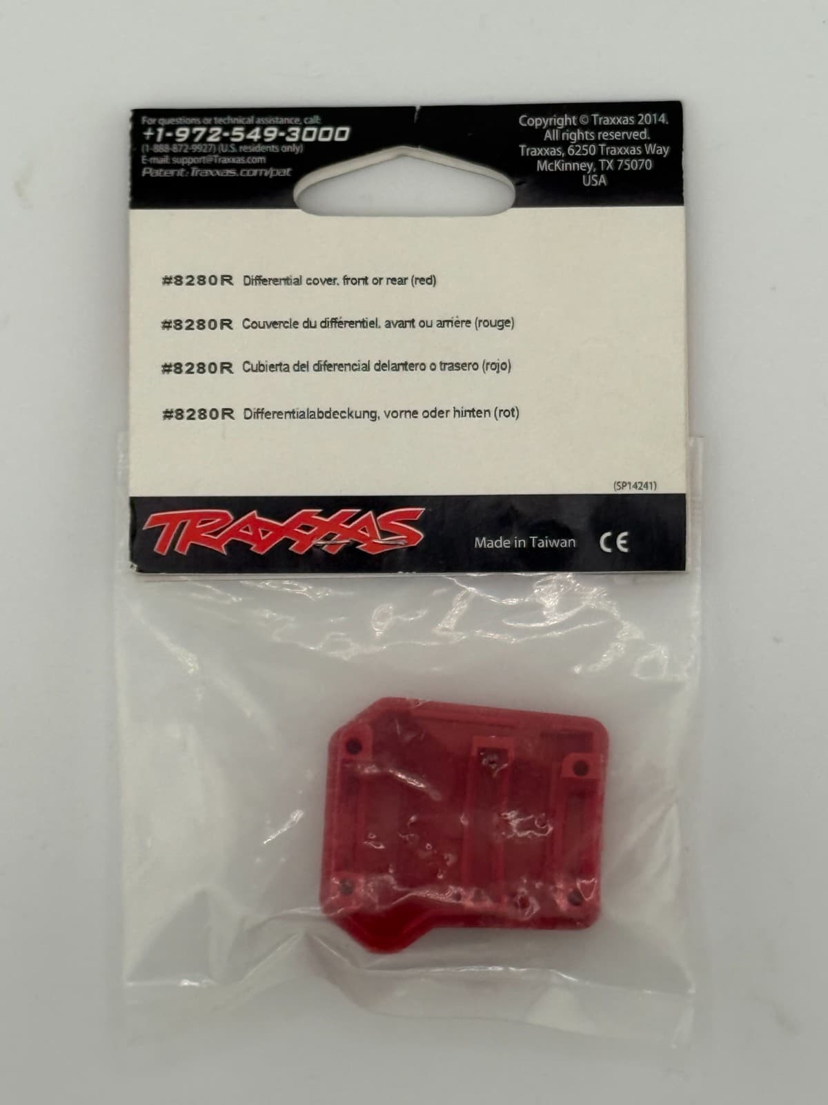 Traxxas 8280R Differential Cover Front or Rear (Red): TRX-4 - Thumbnail 2