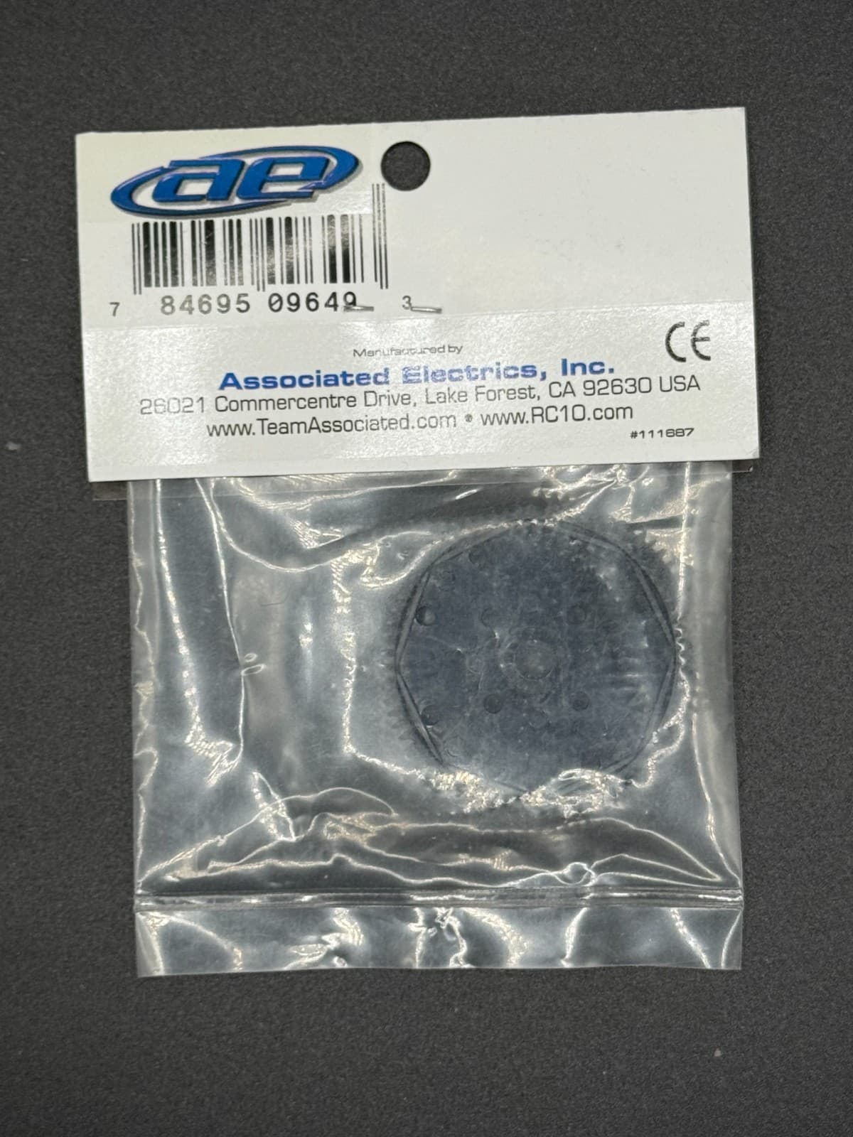 Team Associated 9649 Black Composite Spur Gear for B4/T4 (48P-72T) - Thumbnail 2