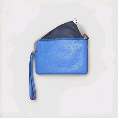 Coach Corner Zip Wristlet Blue Crossgrain Leather Wallet Clutch –Great Condition - Thumbnail 2
