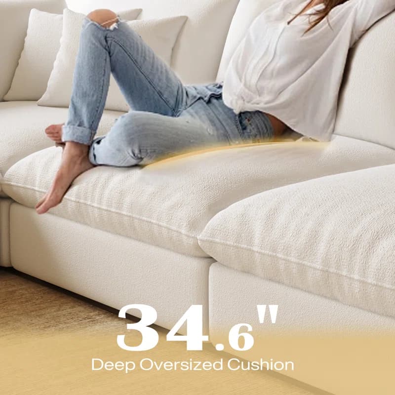 Upholstered Corner Chair, 44" x 44", White - Thumbnail 2