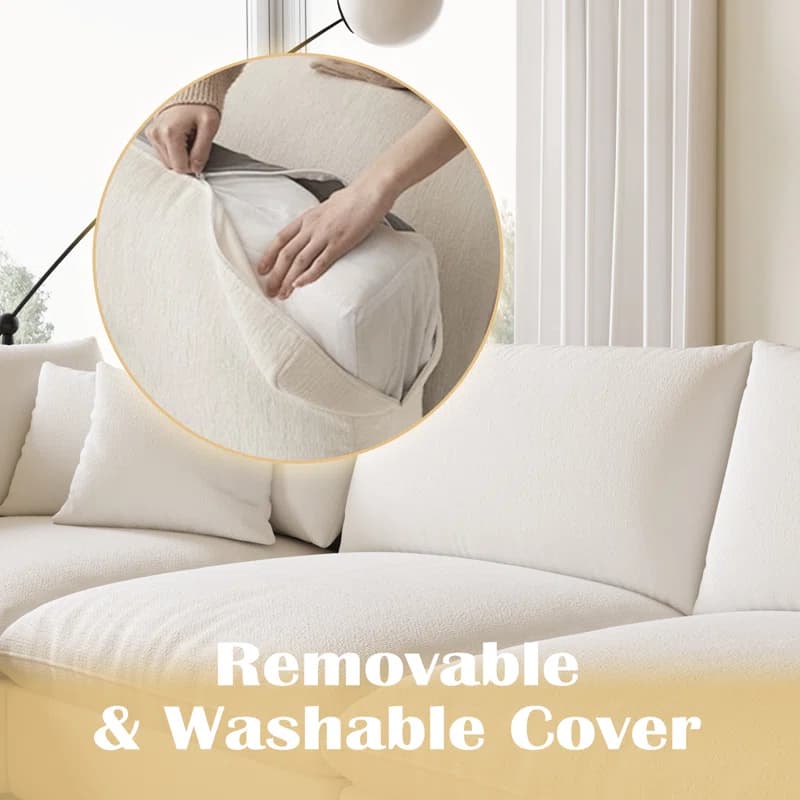 Upholstered Corner Chair, 44" x 44", White - Thumbnail 3
