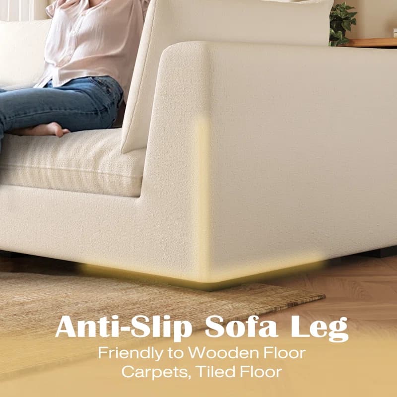 Upholstered Corner Chair, 44" x 44", White - Thumbnail 5