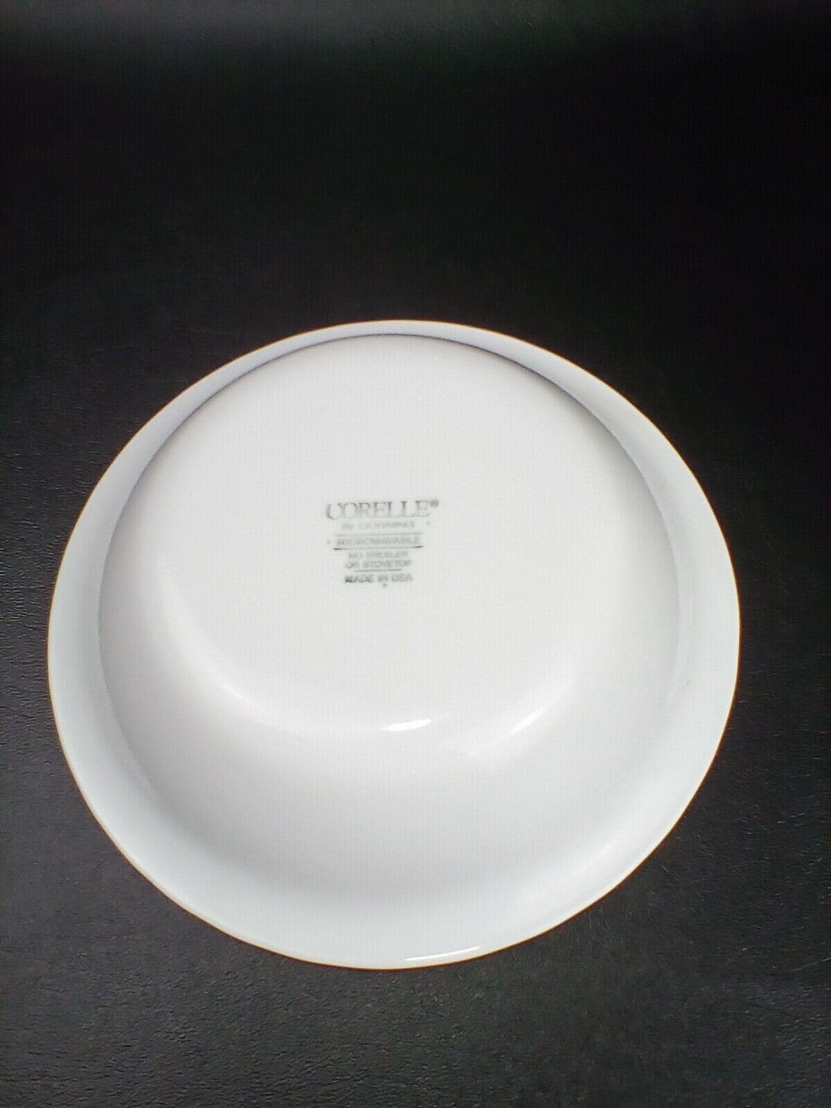 Corelle Delicate Touch 7 1/8" Cereal Bowls Set of 3 Swirl Fluted Light Blue Rim - Thumbnail 3
