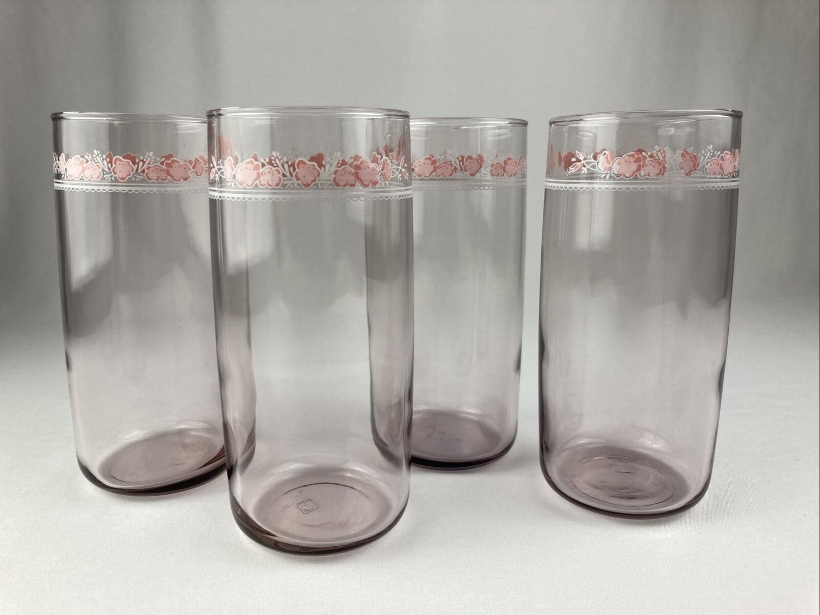 Anchor Hocking Floral White Lace Tumblers Set of 4 - Image 1