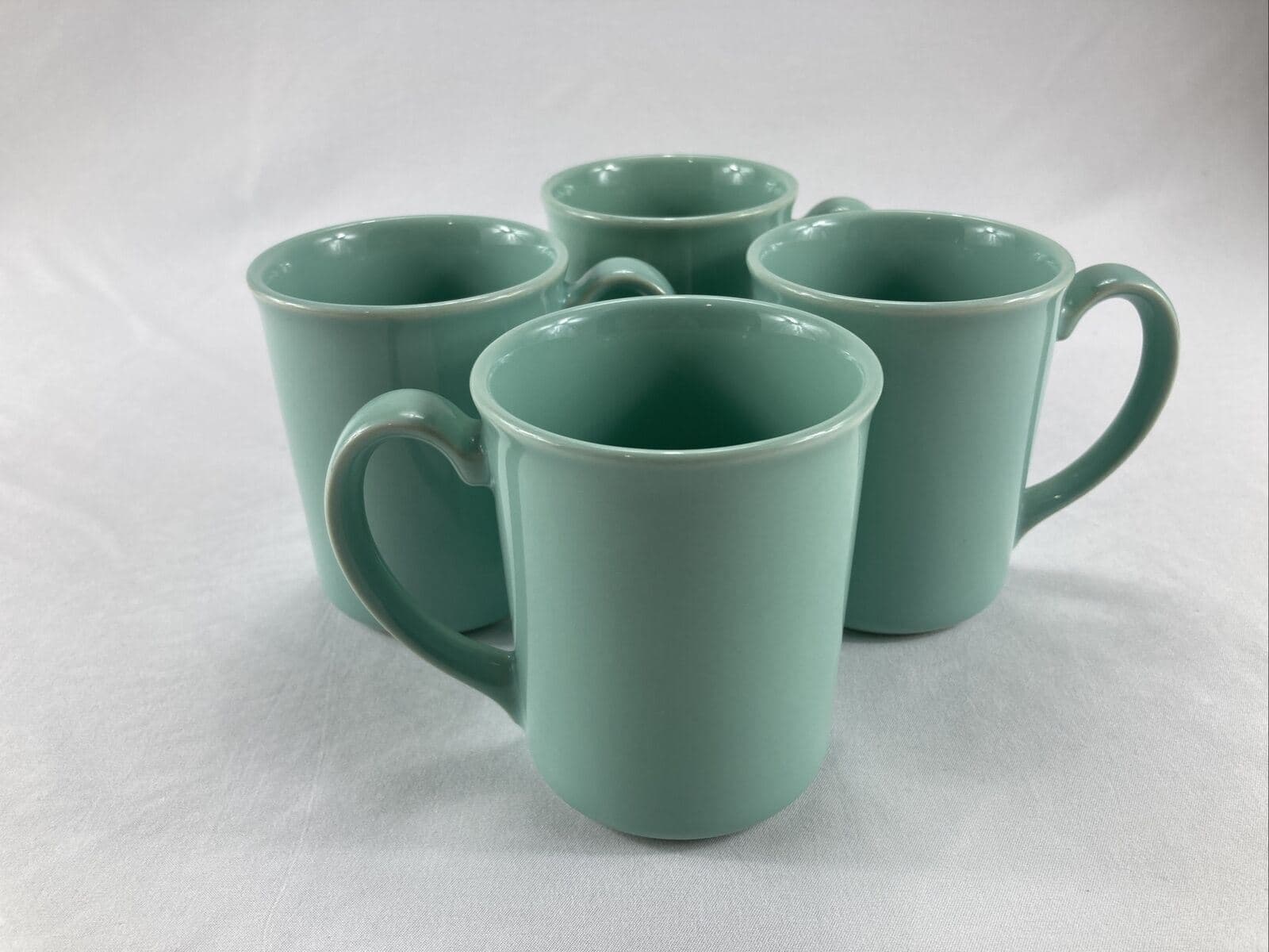 Corning NY U.S.A. Set of 4 Light Blue/Teal ~ 3 3/4" coffee cups - Image 1