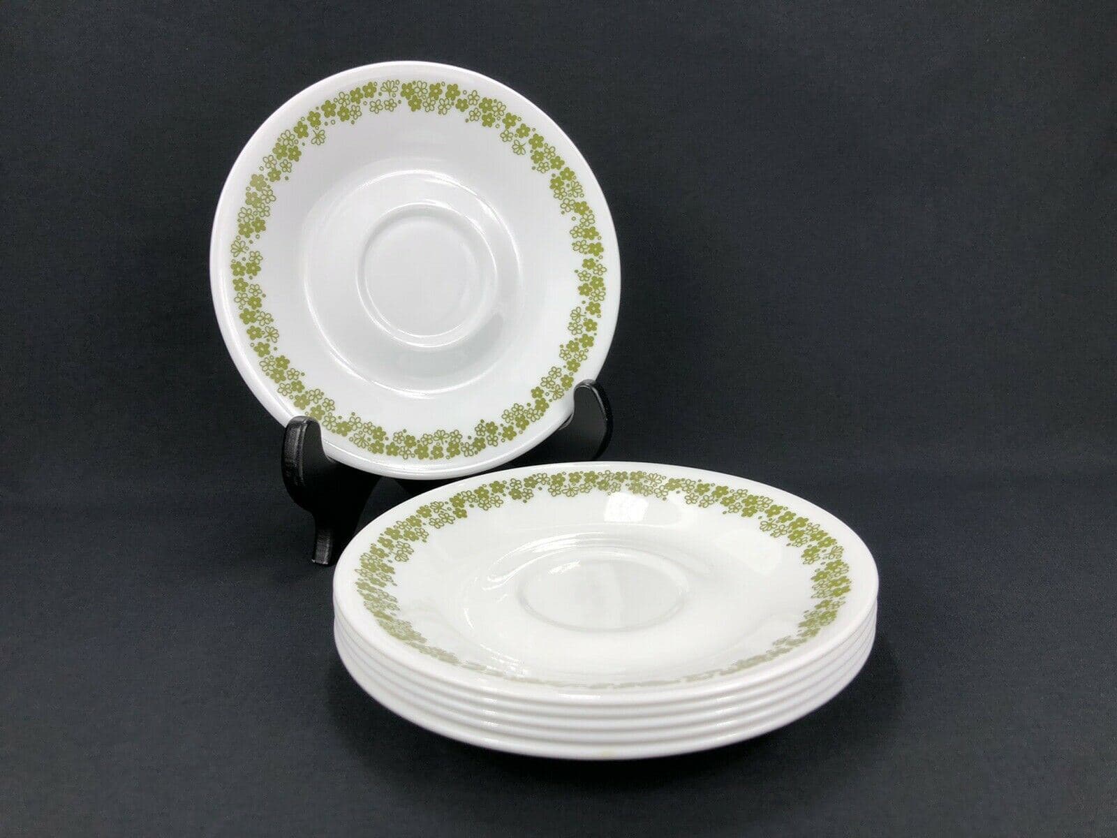 Corelle Spring Blossom Crazy Daisy Green Set of 6 Saucers - Image 1