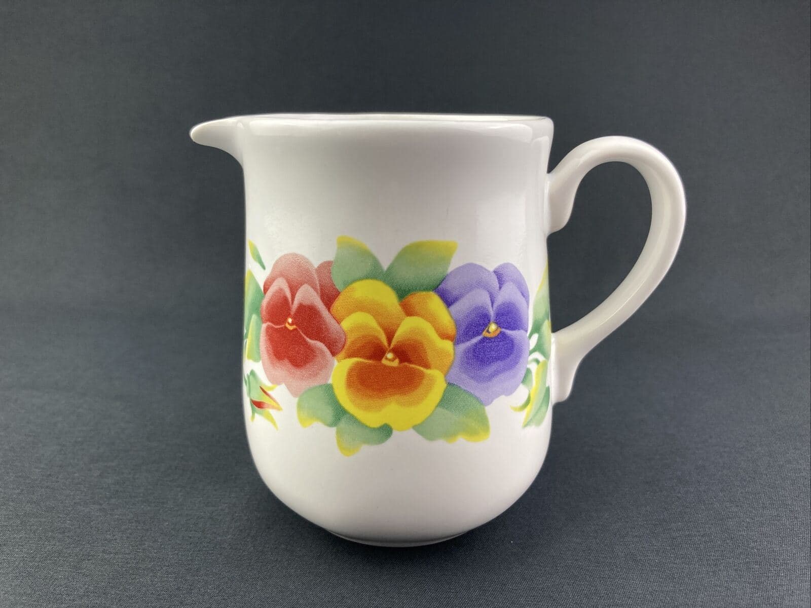 Corning Ware Corelle Coordinates Summer Blush Pansy Creamer 4 1/2” - Image 1