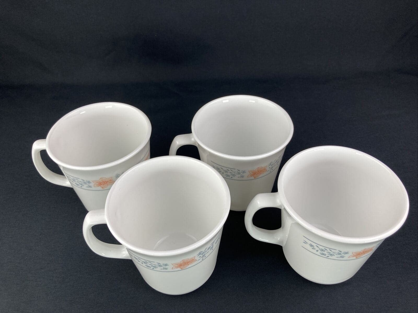 Corning Ware Corelle Apricot Grove Floral Design Coffee Cup Mug Set Of 4 - Thumbnail 2
