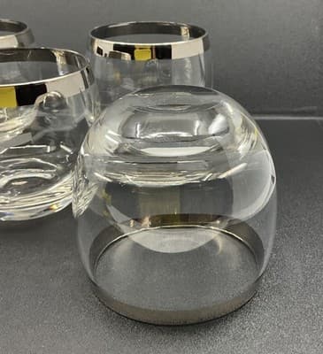 Silver Band 3 1/8” Roly Poly Glasses Set Of 5 - Thumbnail 3