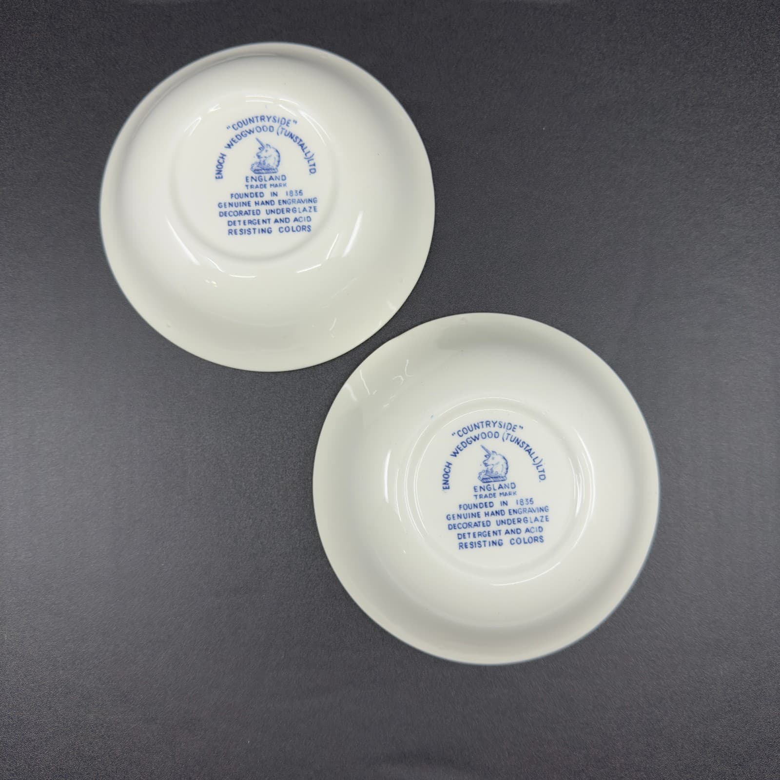 Enoch Wedgwood 5" Set of 2 "Countryside"Berry Bowls Made in England - Thumbnail 2
