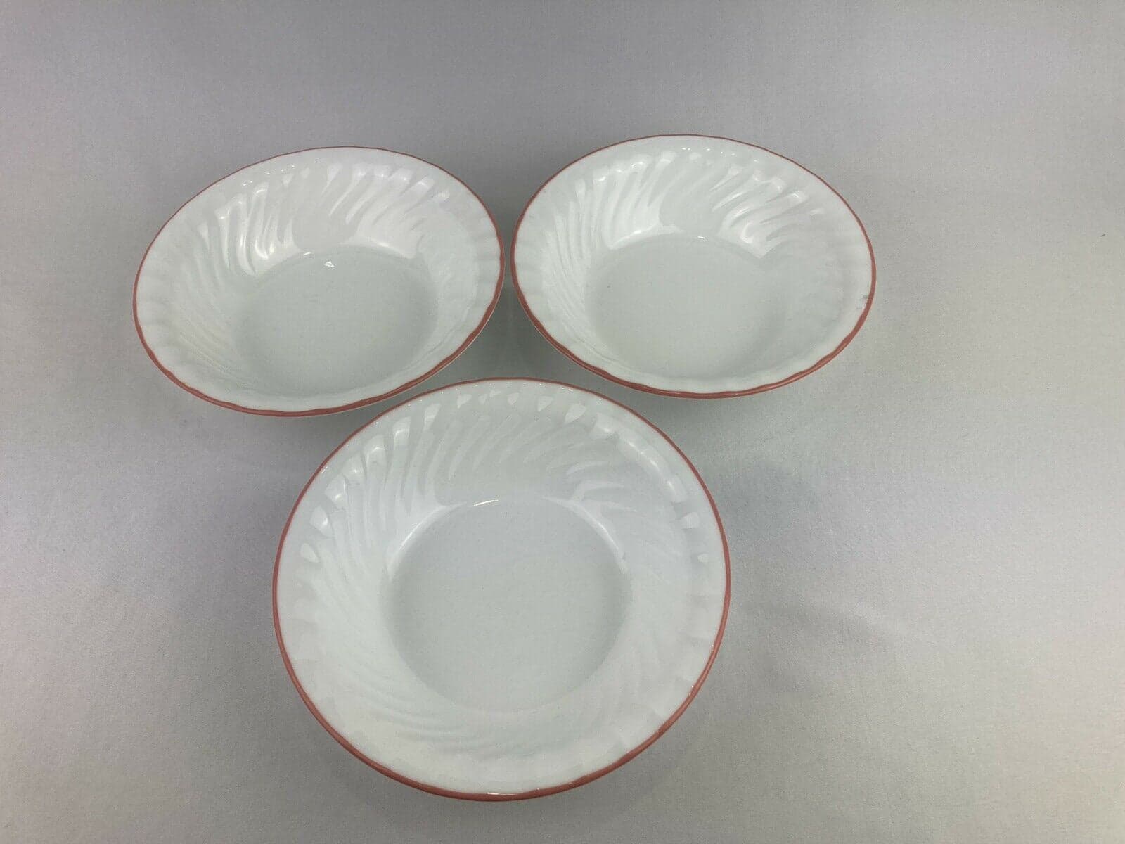 Corelle by Corning Elegant Rose Set of Three Soup/Cereal Bowl Swirl Edge 7 1/4” - Image 1