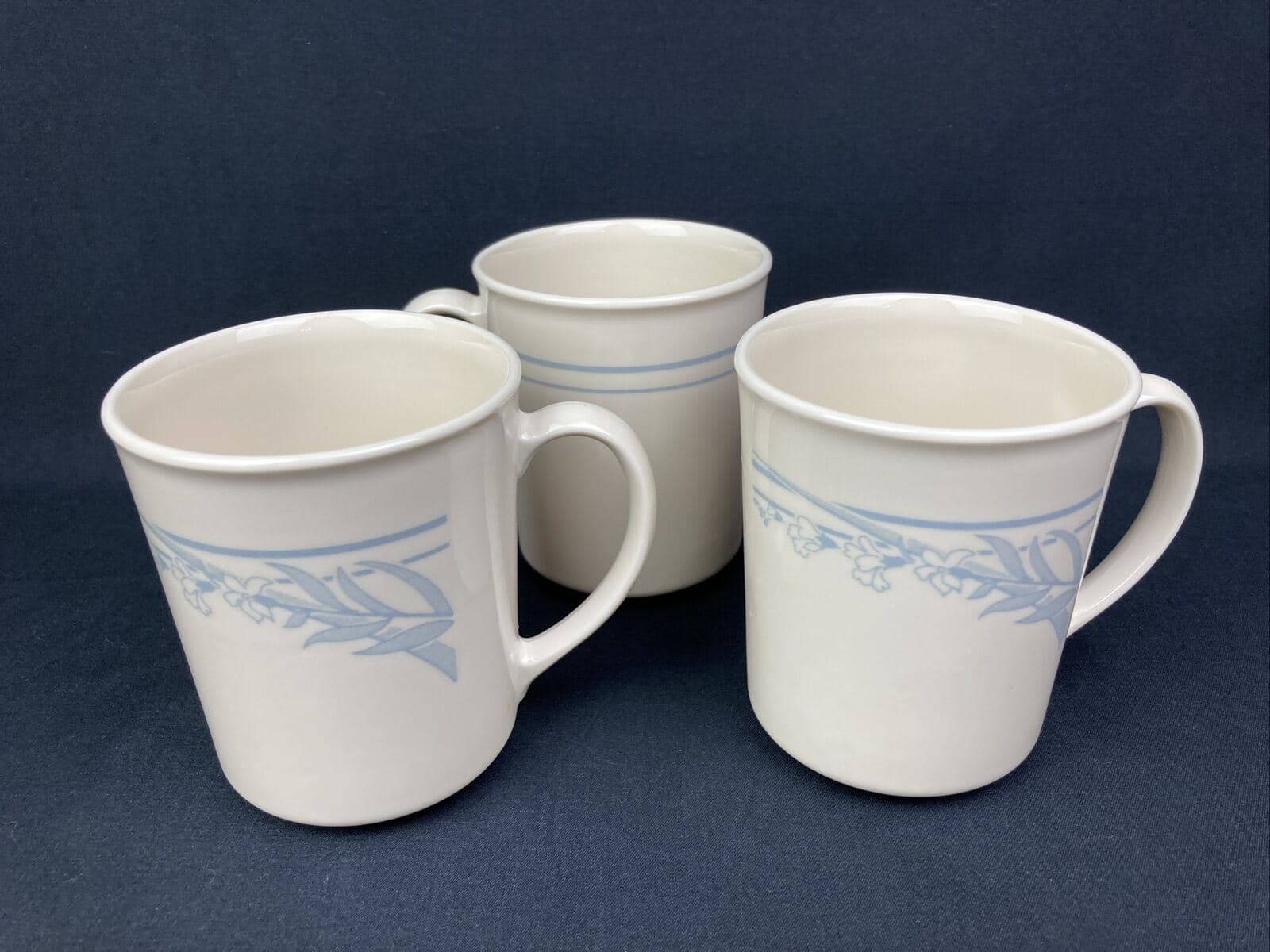 Corelle Corning Ware Set Of 3 Blue Lily 3.5'' Cup / Mugs - Image 1