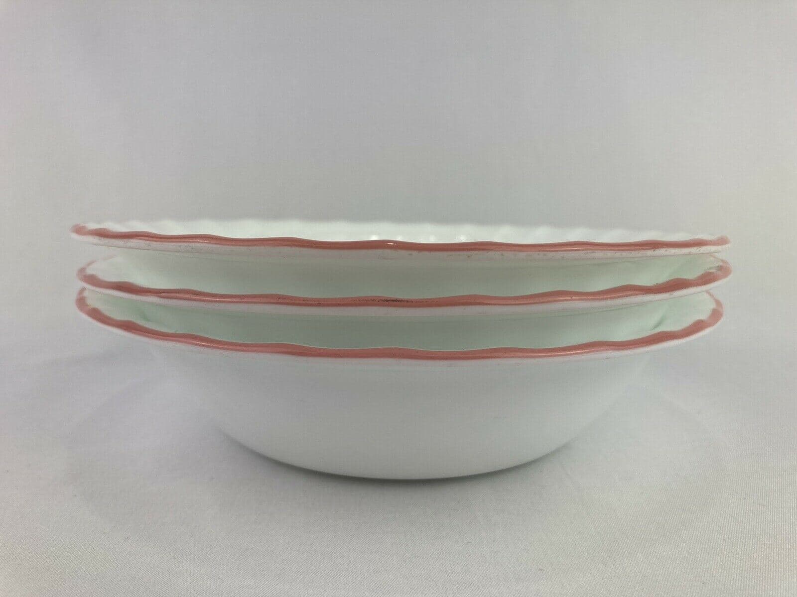 Corelle by Corning Elegant Rose Set of Three Soup/Cereal Bowl Swirl Edge 7 1/4” - Thumbnail 4