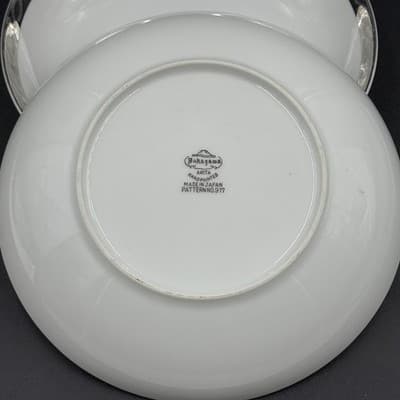Fukagawa Arita #917 Silver Lichen 7 1/2” Soup Bowls Set Of 2 - Thumbnail 3