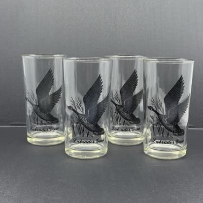 Federal Glass Labrador Goose Game Bird Tumbler Mid Century Barware 1950s - Image 1