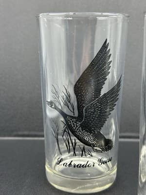 Federal Glass Labrador Goose Game Bird Tumbler Mid Century Barware 1950s - Thumbnail 2