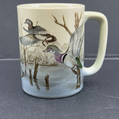 Otagiri Japan 4” Coffee Tea Mug, Lake Water Ducks Outdoor Nature - Image 1