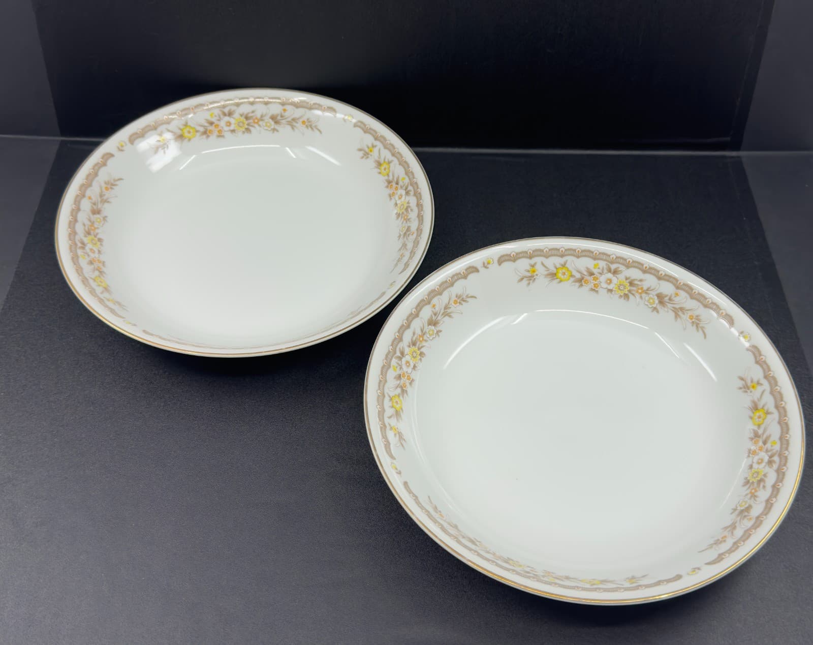 Ekco Internatinal Exquisite Fine China Golden Autumn 7 1/2" Bowls Set of - Japan - Image 1