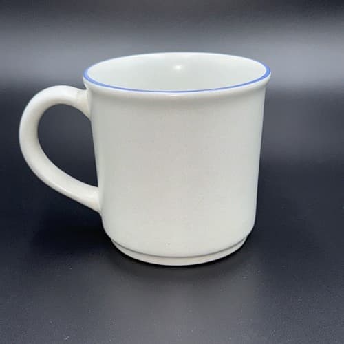 Pfaltzgraff Yorktowne Coffee Cup 10oz White & Blue Stoneware - Thumbnail 3