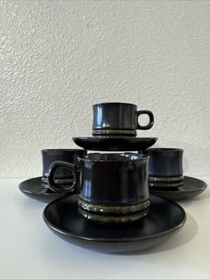 DENBY BOKHARA KISMET COFFEE CUPS AND SAUCERS Set Of 4 - Thumbnail 3