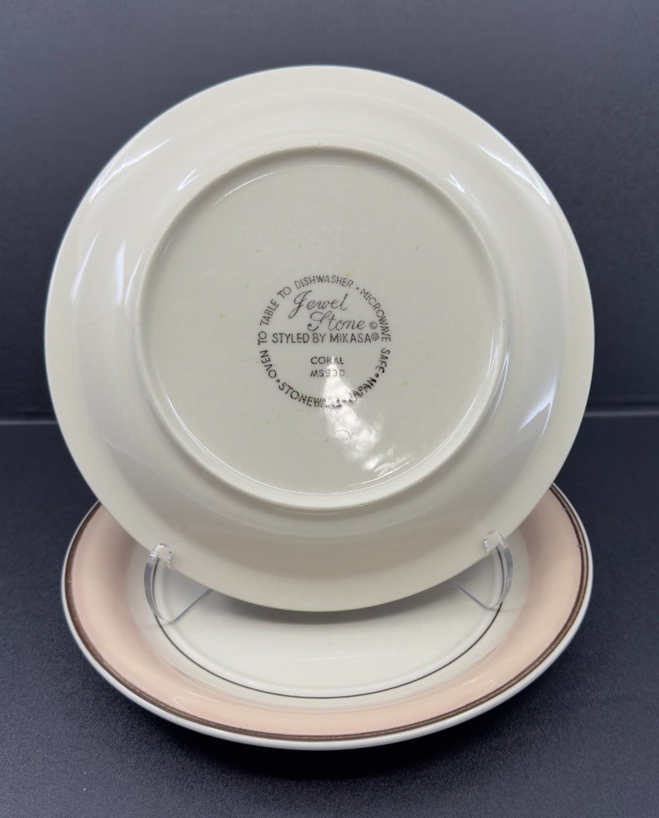 Jewel Stone Styled By Mikasa Coral MS800 Stoneware 7 1/2" Dessert Plates (x 2) - Thumbnail 2