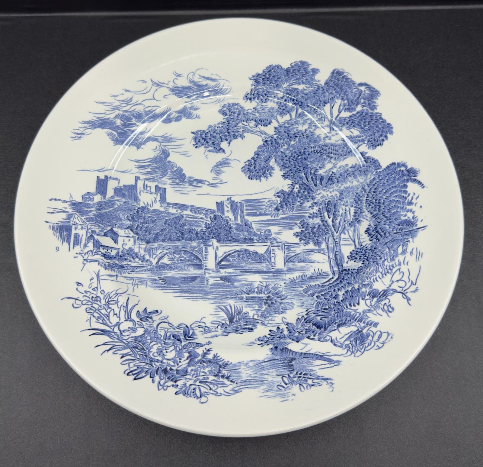 Enoch Wedgwood "Countryside" (Tunstall) Ltd 10" Blue and White Collector Plate - Thumbnail 4