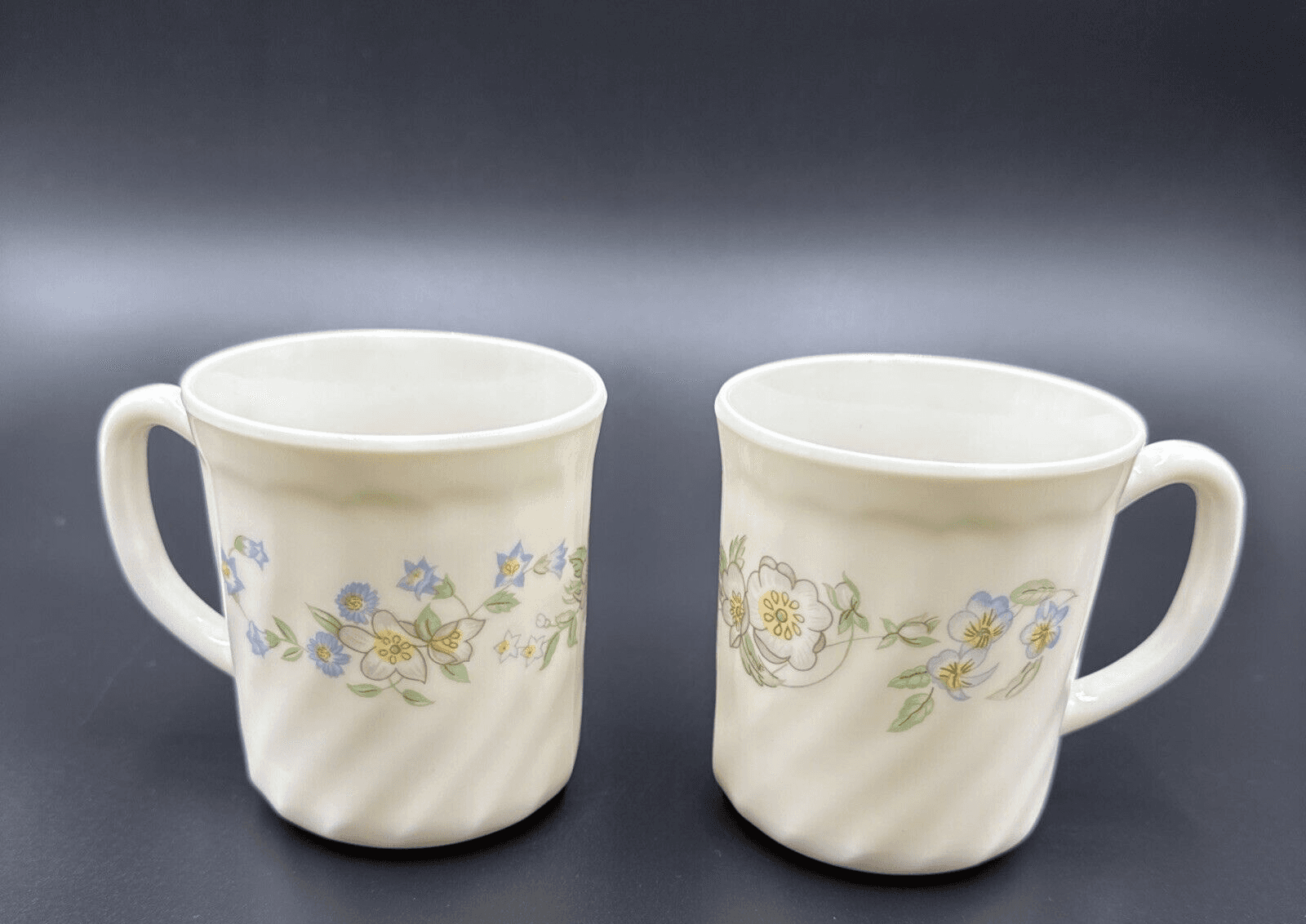 Arcopal Victoria France Milk Glass 3 1/2" Coffee Mug (Set of 2) - Image 1