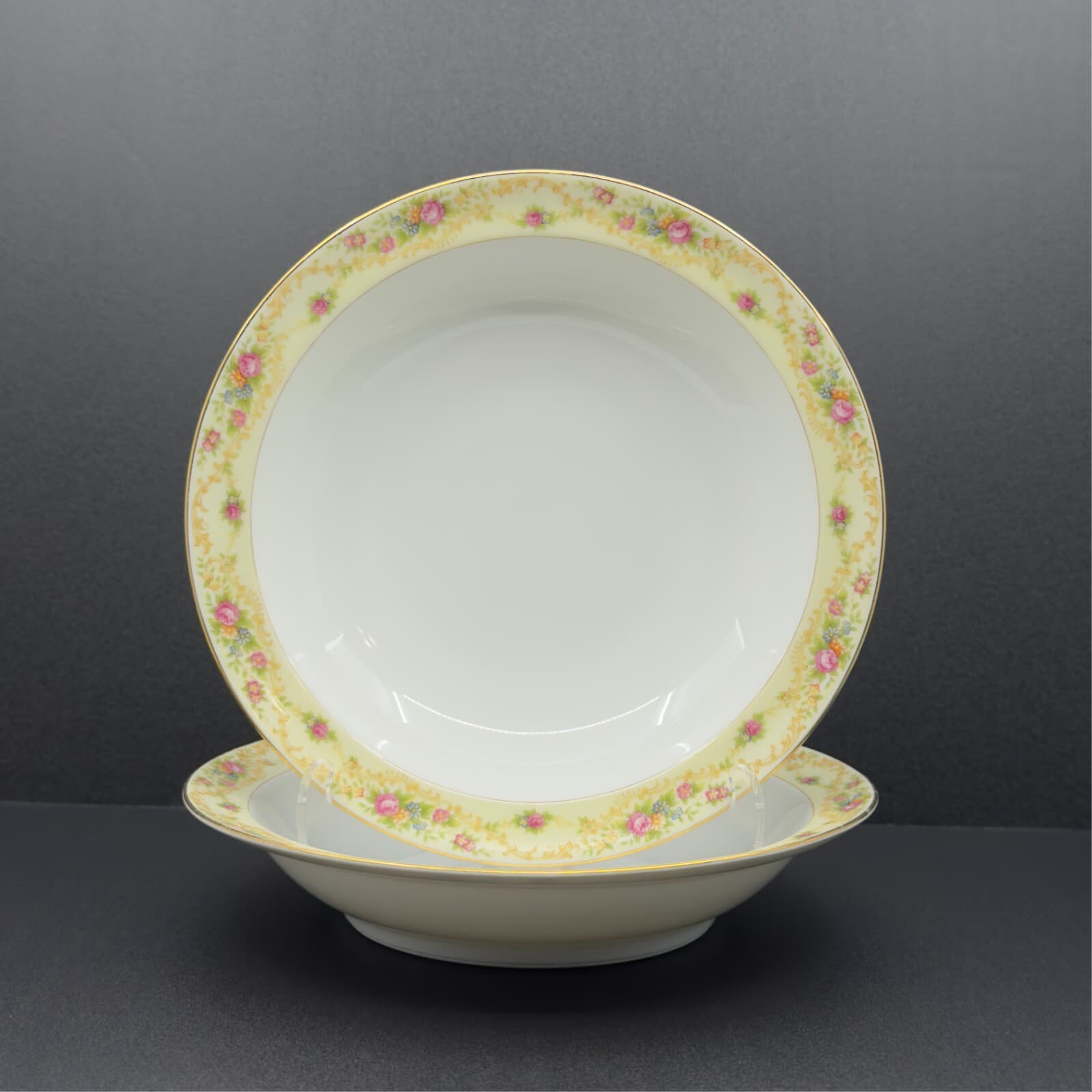 Meito China Modern Windsor 7 1/4" cereal bowl Patent Applied for backstamp (x2) - Thumbnail 2