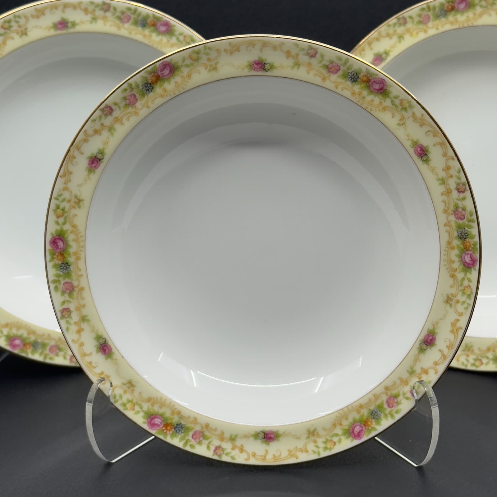 Meito China Modern Windsor 5 3/4" dessert bowls Patents Applied for backstamp x3 - Thumbnail 2