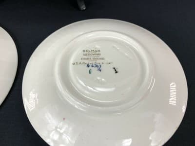 Wedgwood Belmar Etruria ENGLAND Floral Set of 3 Saucers USA Patent Feb. 27,1917 - Thumbnail 6