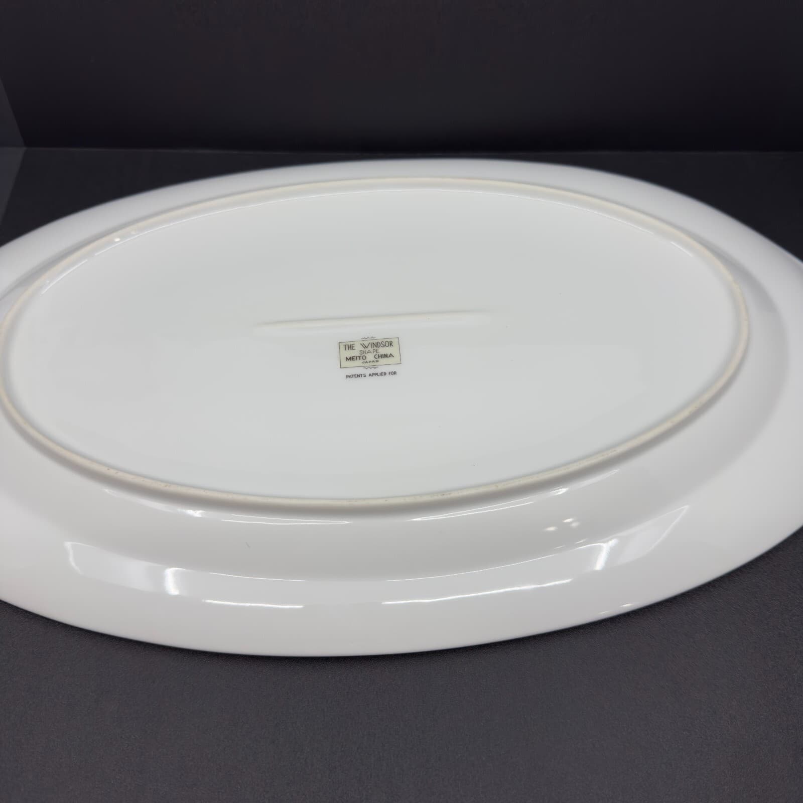Meito China Modern Windsor 16 3/4" platter patents applied for backstamp - Thumbnail 3