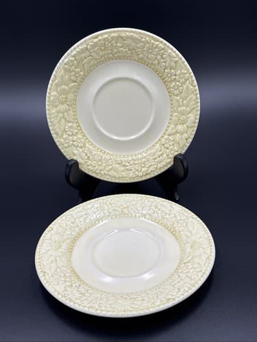 Symphony Ironstone Embossed 6 1/4" saucers 4142 Made in Japan (Set of 2) - Image 1