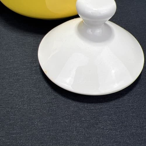 Mikasa Sugar Bowl w/lid and Creamer Cera Stone D1350 Daybreak Yellow - Thumbnail 7