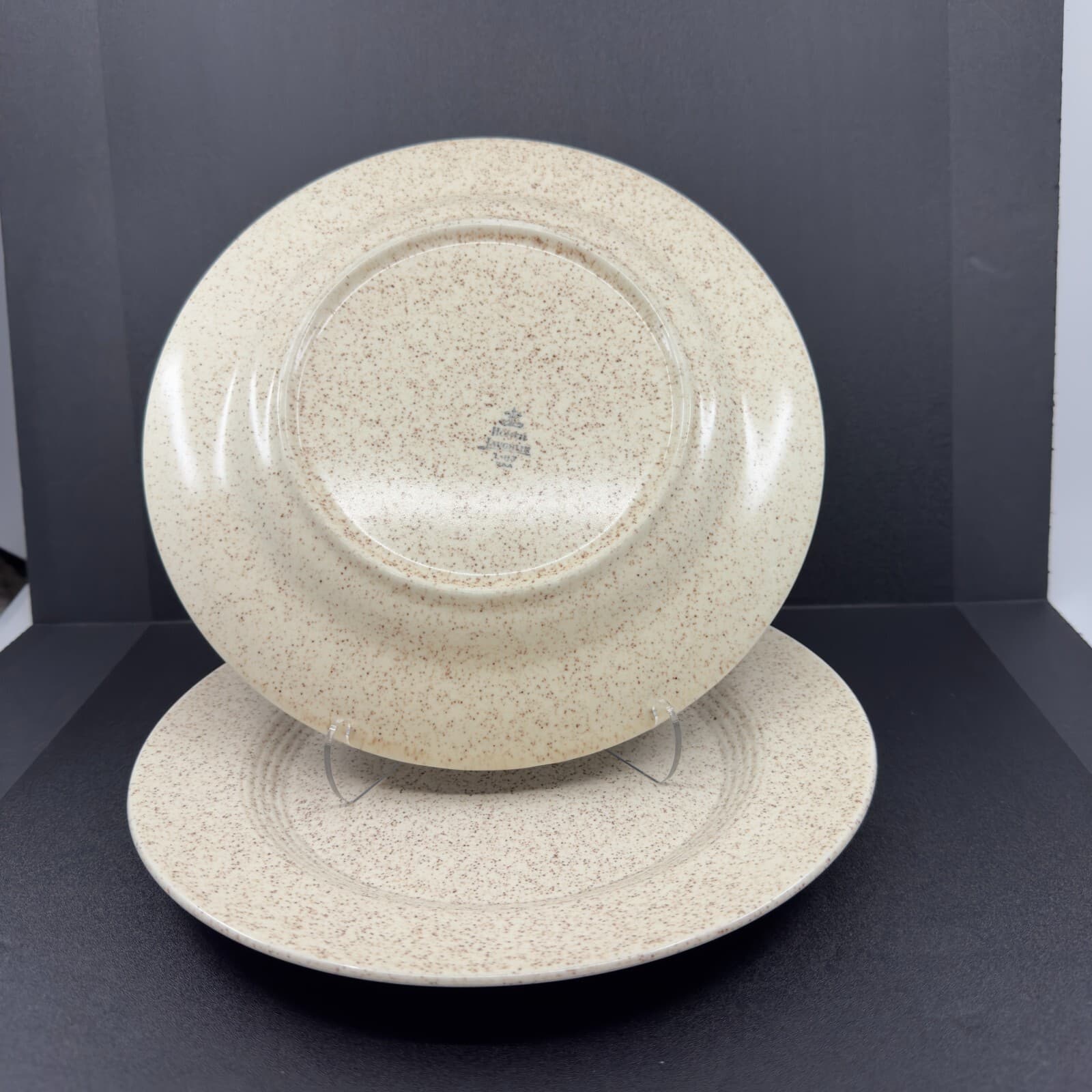 Homer Laughlin 10" Oatmeal Speckle Dinner Plates L 83 Set of 2 - Thumbnail 2