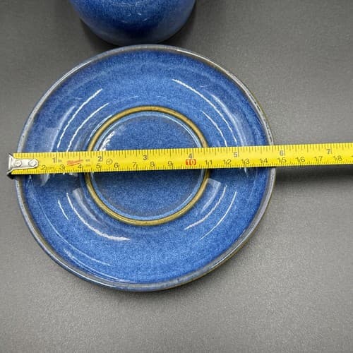 Denby Rams Head English Blue Stoneware Cup And Saucer - Thumbnail 3