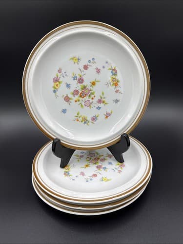 Oven To Table Colonial Stoneware Violet Pattern 8" Salad Plates (set of 4) - Image 1