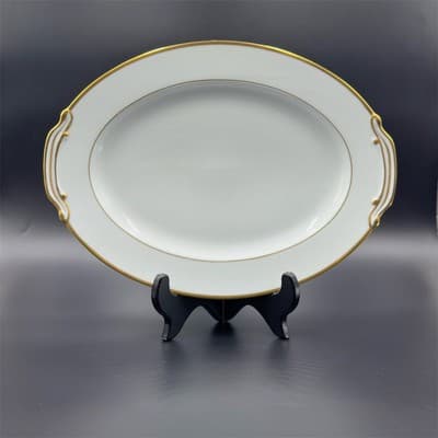 Noritake Goldcroft Oval Serving Platter 16" White Porcelain Japan - Image 1