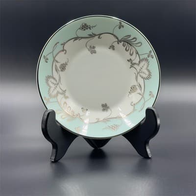 Wedgwood Flourish Robin's Egg Blue Saucer 5.5" Floral Pattern - Image 1