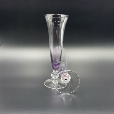 Charter Club Amethyst Champagne Flute Glasses Set of 2 Handcrafted - Thumbnail 3
