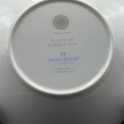 Wedgwood Flourish Robin's Egg Blue Saucer 5.5" Floral Pattern - Thumbnail 4